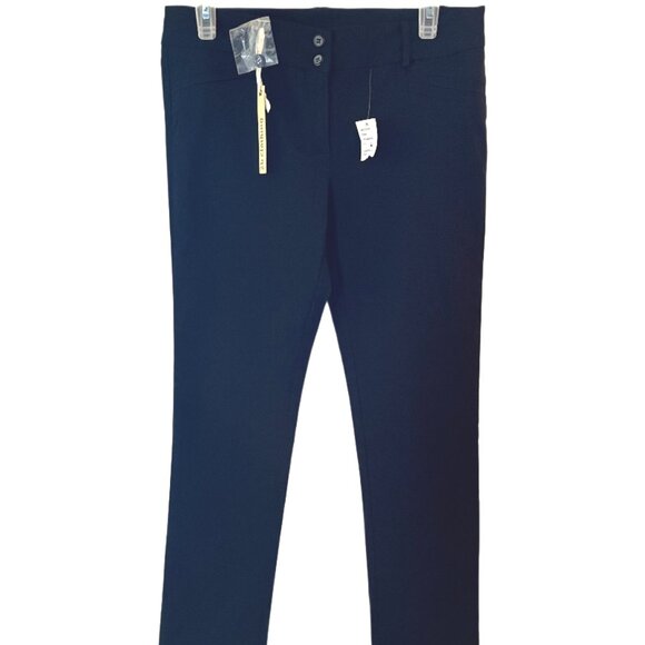 2B Clothing Juniors Black Straight Leg Stretchy Pants Size Large NWT - Picture 2 of 7